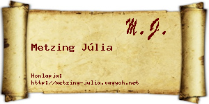 Metzing Júlia névjegykártya