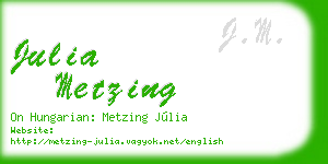 julia metzing business card