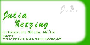 julia metzing business card